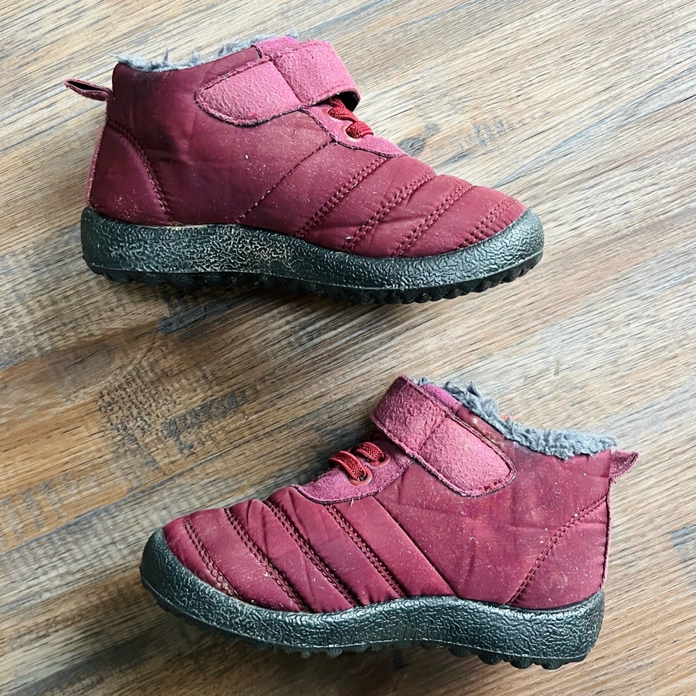 Toddler Winter Snow Boots Wine Red Size 9